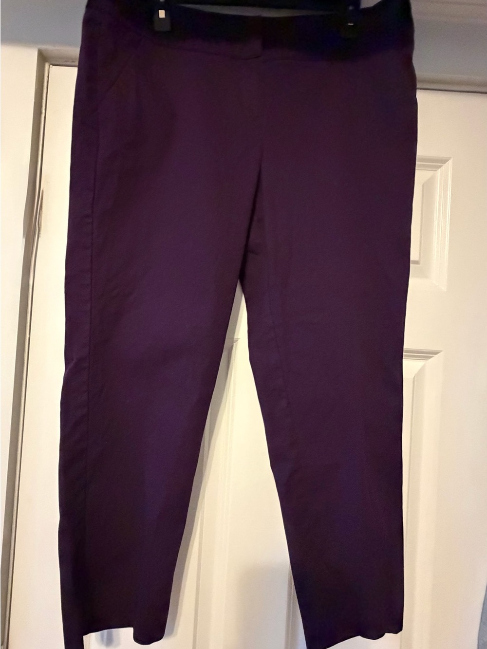 Larry Levine Plum Cropped Slim Ankle Pants